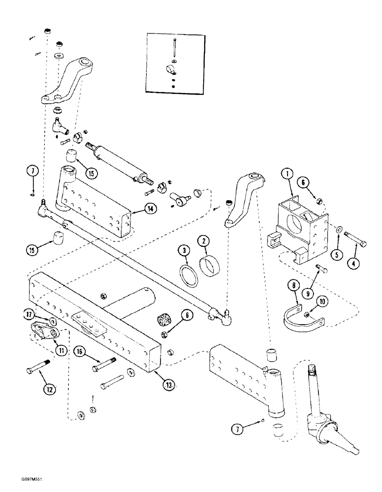 Схема запчастей Case IH 1660 - (5-22) - STEERING AXLE, ADJUSTABLE, WITHOUT POWER GUIDE AXLE, CORN AND GRAIN COMBINE (04) - STEERING