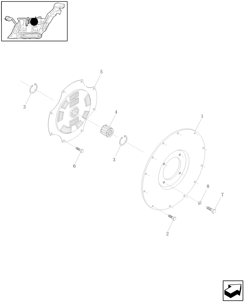 Схема запчастей Case IH A4000 - (C01.03[01]) - ENGINE DRIVE PLATE AND ADAPTOR Engine & Engine Attachments