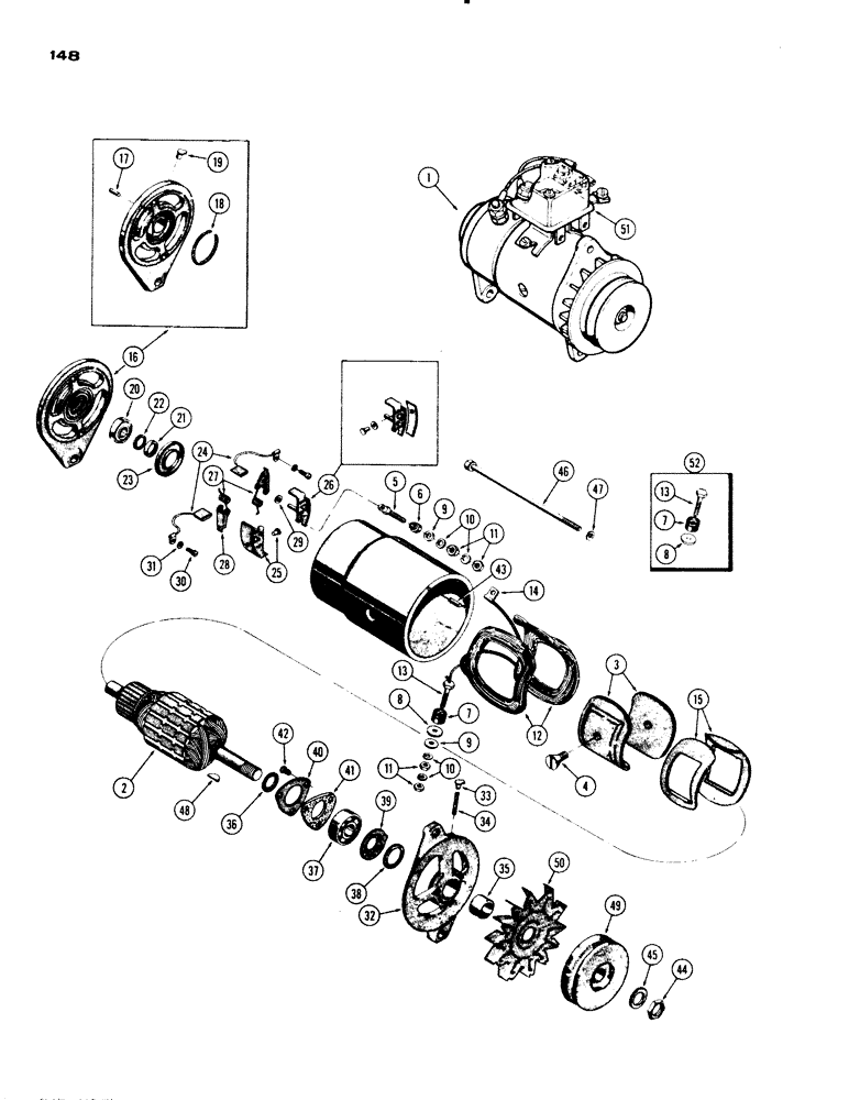 Схема запчастей Case IH 830-SERIES - (148) - A33983 GENERATOR (04) - ELECTRICAL SYSTEMS