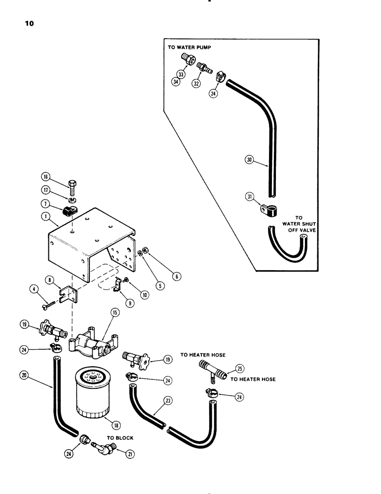 Схема запчастей Case IH 1270 - (010) - WATER FILTER KITS (02) - ENGINE