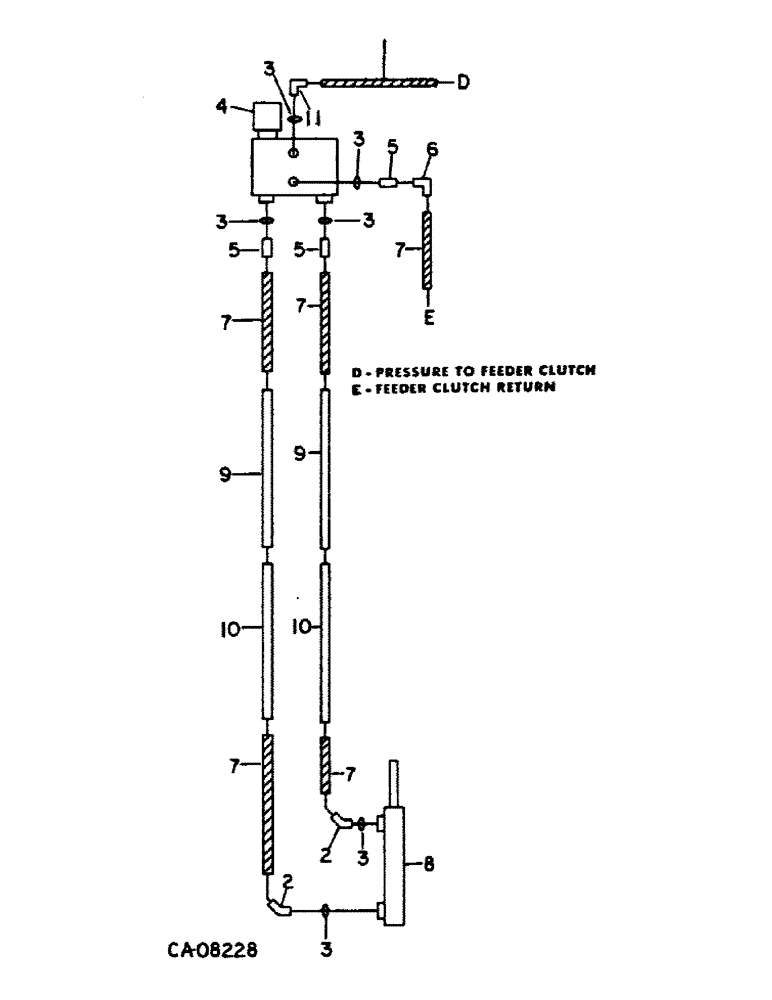 Схема запчастей Case IH 1480 - (10-13) - HYDRAULICS, FEEDER CLUTCH CYLINDER DIAGRAM, CONCEPT CONTROL (07) - HYDRAULICS