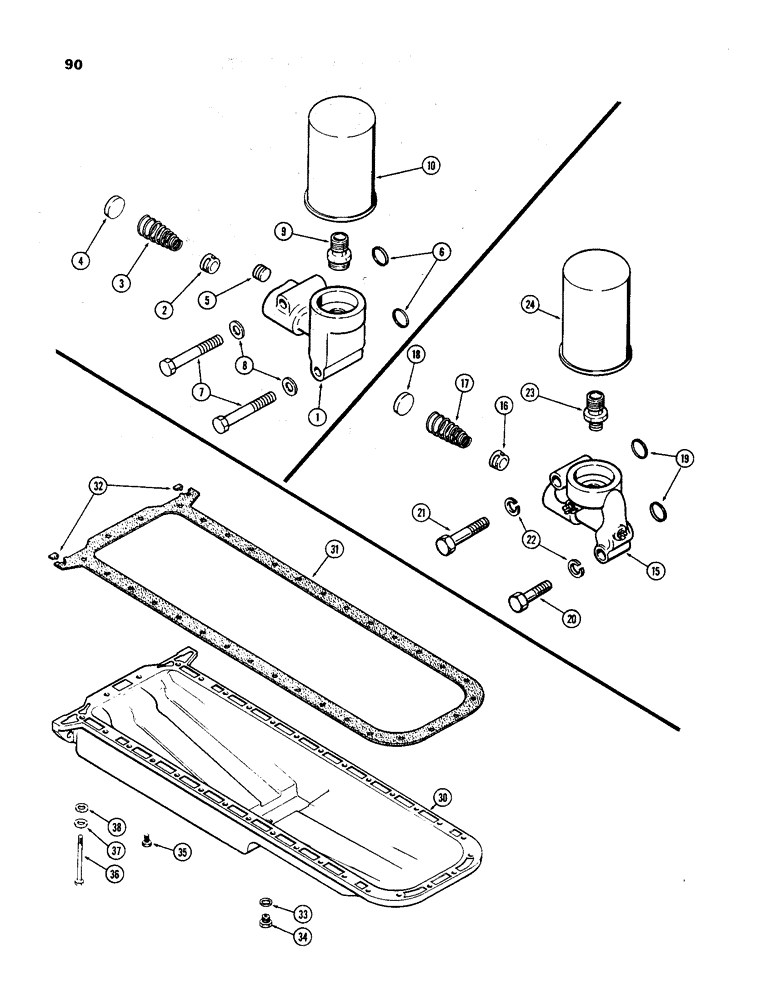 Схема запчастей Case IH 970 - (090) - OIL FILTERS, (377B) SPARK IGNITION ENGINE (02) - ENGINE