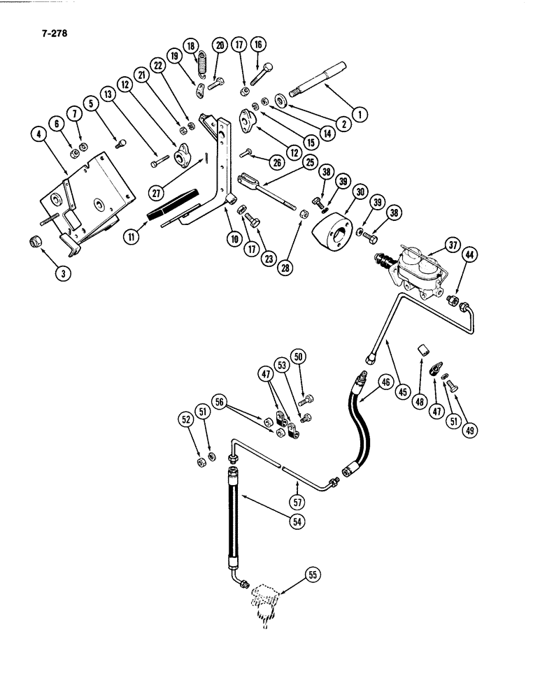 Схема запчастей Case IH 4494 - (7-278) - BRAKE PEDAL AND CYLINDER (07) - BRAKES