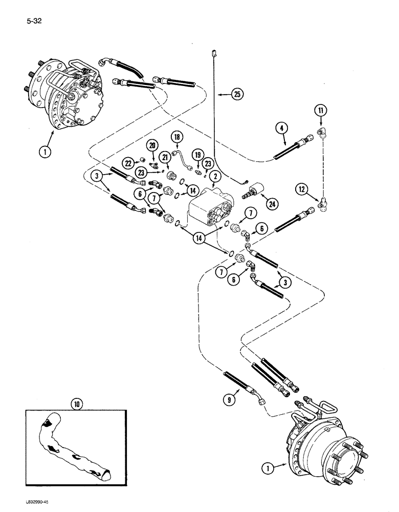 Схема запчастей Case IH 1680 - (5-032) - AXLE HYDRAULIC MOTOR SYSTEM, POWER GUIDE AXLE (04) - STEERING