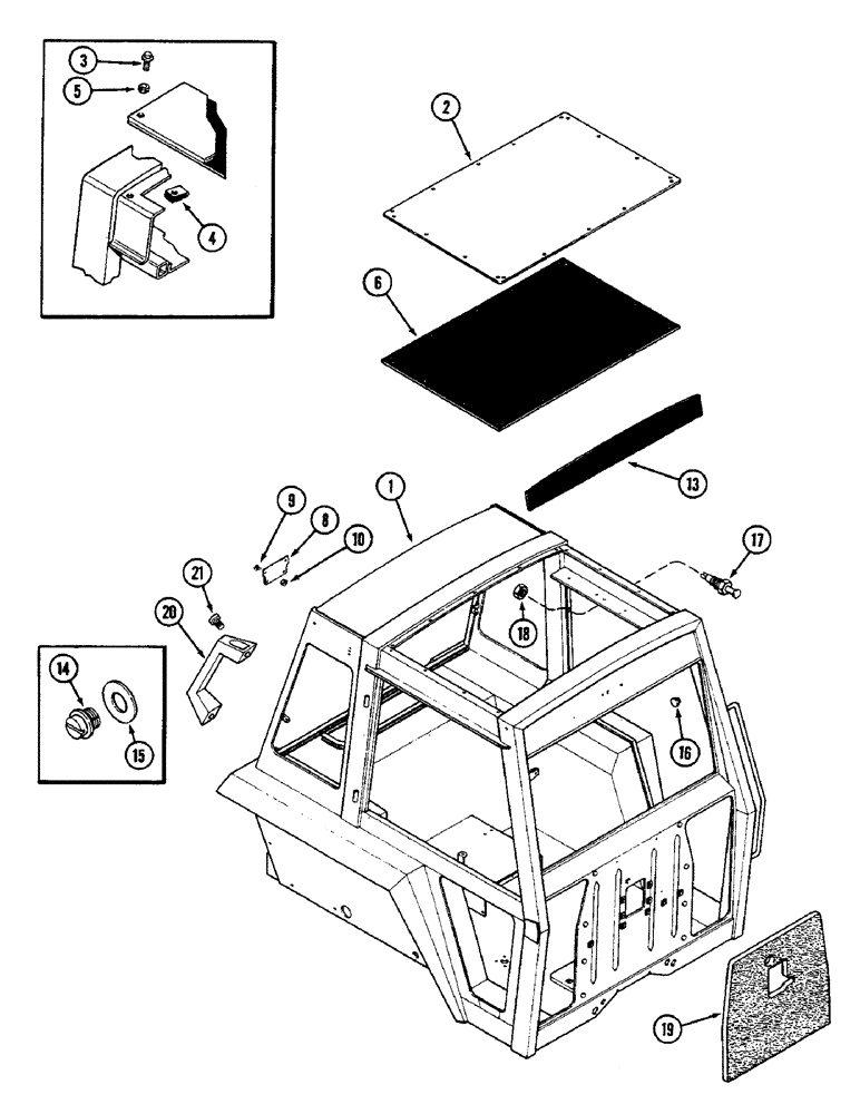 Схема запчастей Case IH 2290 - (9-554) - CAB ASSEMBLY, P.I.N. 8841101 AND AFTER (09) - CHASSIS/ATTACHMENTS