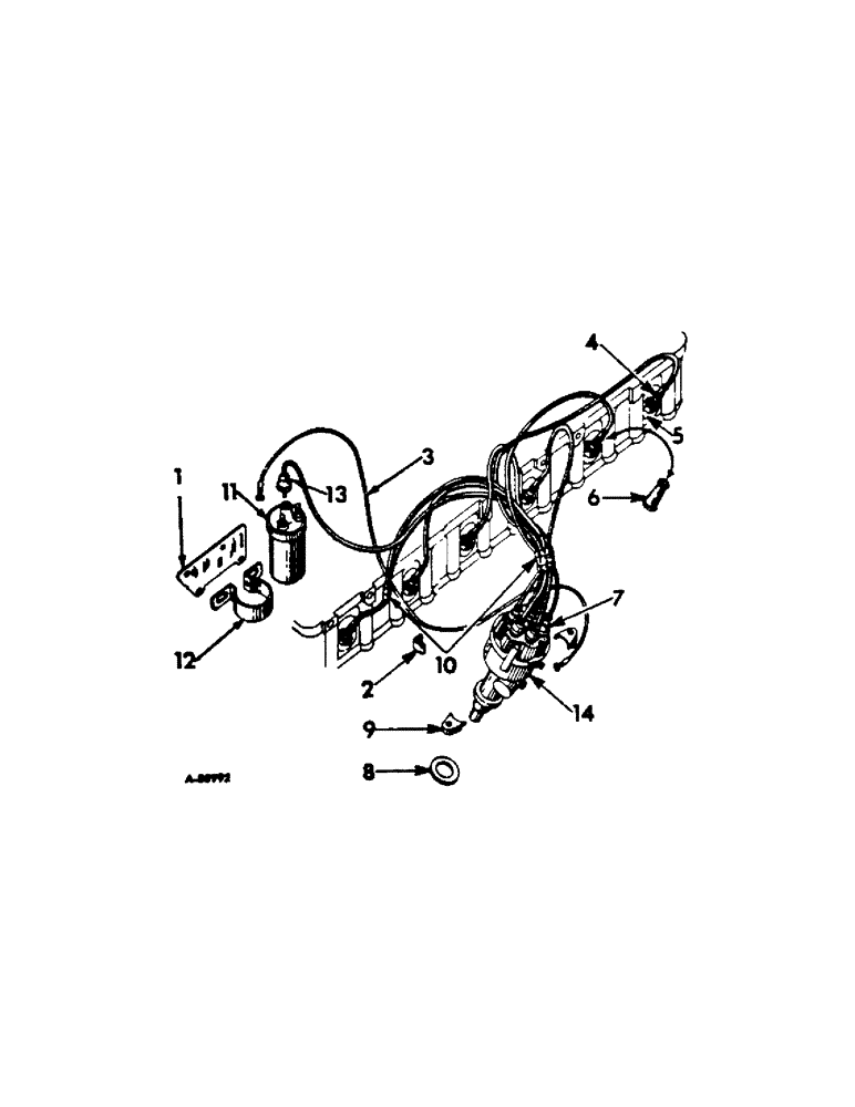 Схема запчастей Case IH 303 - (404[1]) - C-221 ENGINE, 3-9/16 X 3-11/16, SPARK PLUGS, COIL, CABLES AND DISTRIBUTOR (10) - ENGINE