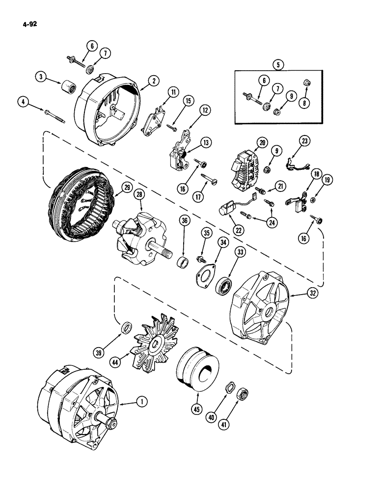 Схема запчастей Case IH 2094 - (4-092) - A167155 ALTERNATOR (04) - ELECTRICAL SYSTEMS