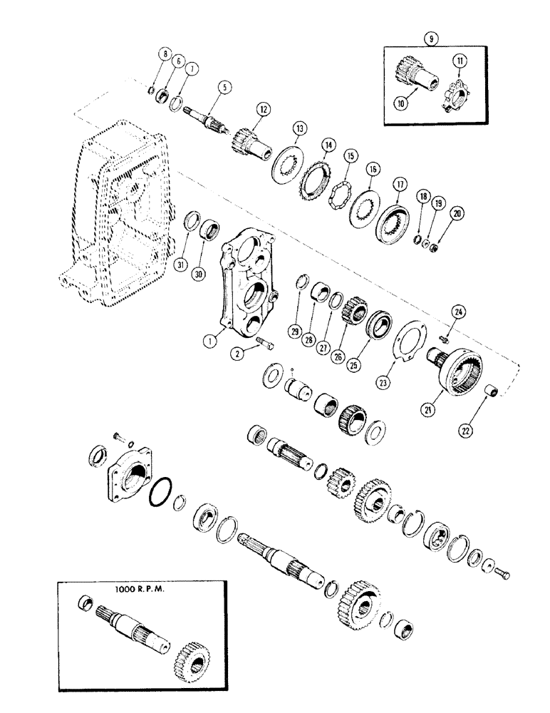 Схема запчастей Case IH 930-SERIES - (158) - P.T.O. DRIVE (06) - POWER TRAIN