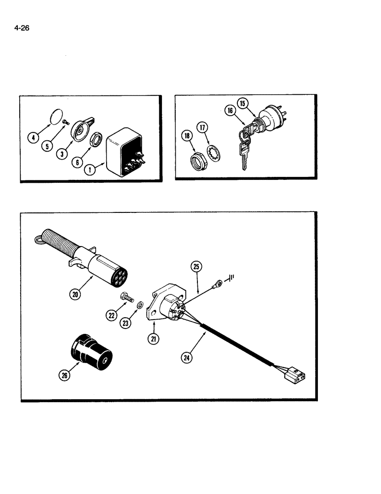 Схема запчастей Case IH 3394 - (4-26) - ELECTRICAL EQUIPMENT MOUNTING (04) - ELECTRICAL SYSTEMS