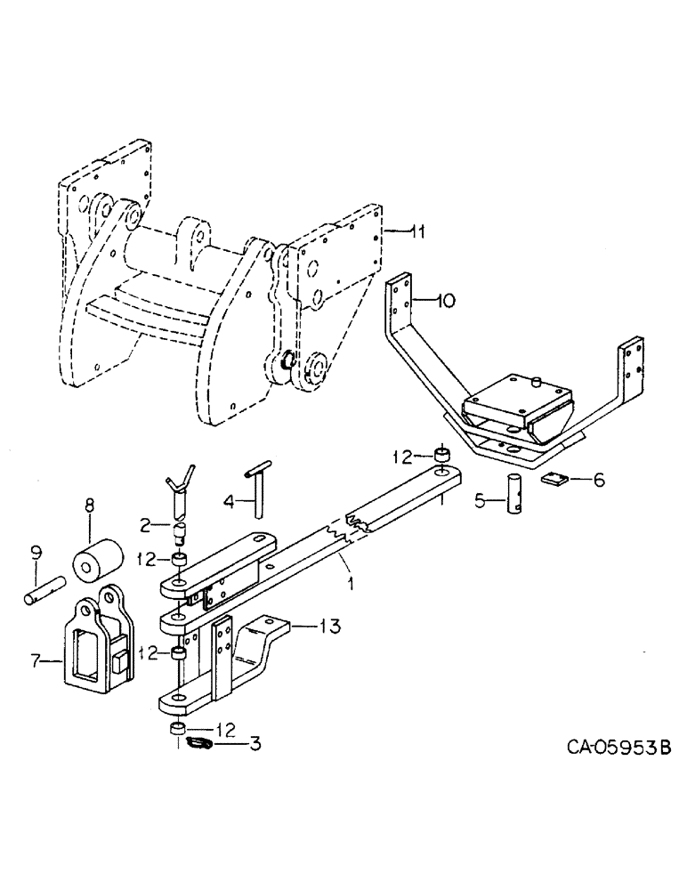 Схема запчастей Case IH 4568 - (09-09) - FRAME, DRAWBAR, CATEGORY 4 THREE POINT HITCH (12) - FRAME