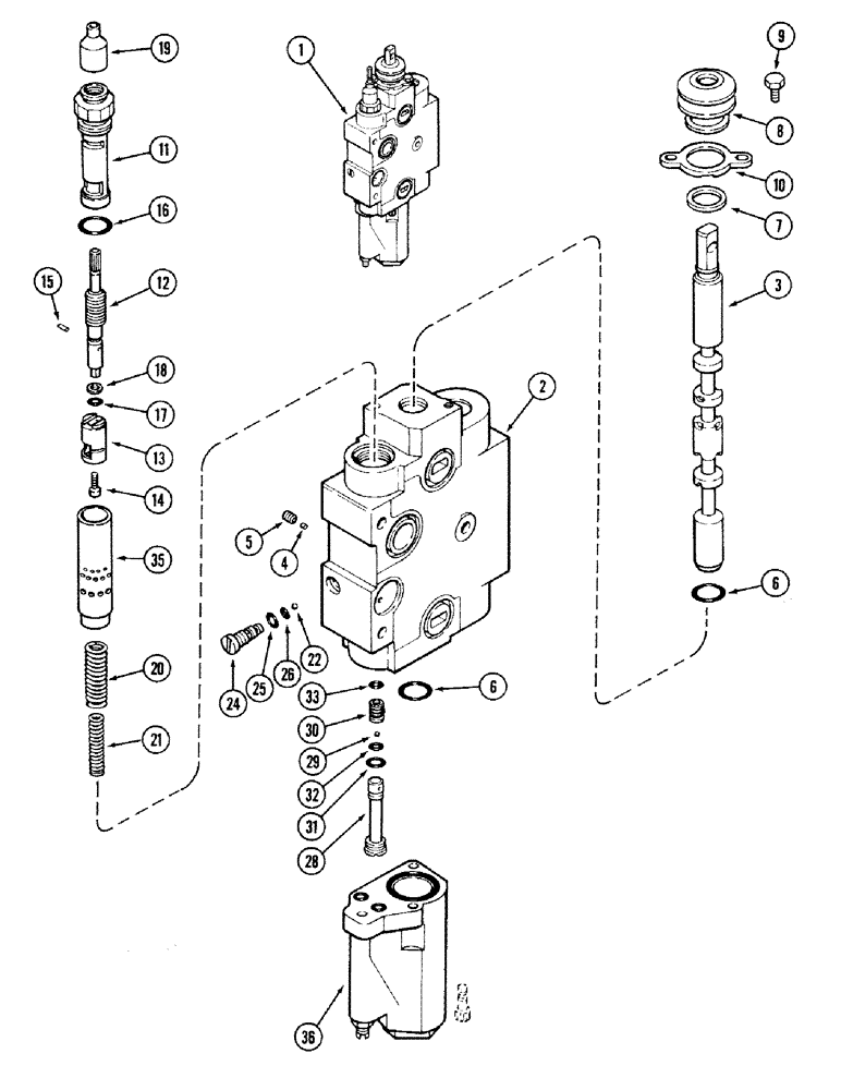 Схема запчастей Case IH 2394 - (8-072) - REMOTE VALVE BODY ASSEMBLY, WITHOUT LOAD CHECK - A162213 (08) - HYDRAULICS