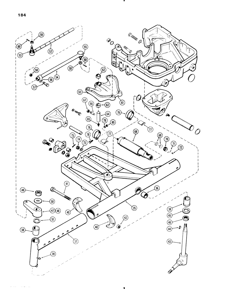 Схема запчастей Case IH 570 - (184) - ADJUSTABLE FRONT AXLE - 52" TO 80" (05) - STEERING