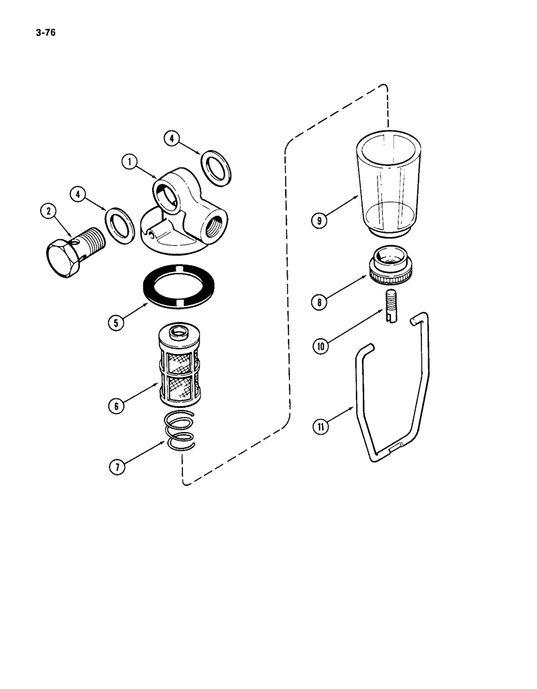 Схема запчастей Case IH 4994 - (3-76) - PRIMARY FUEL FILTER (03) - FUEL SYSTEM