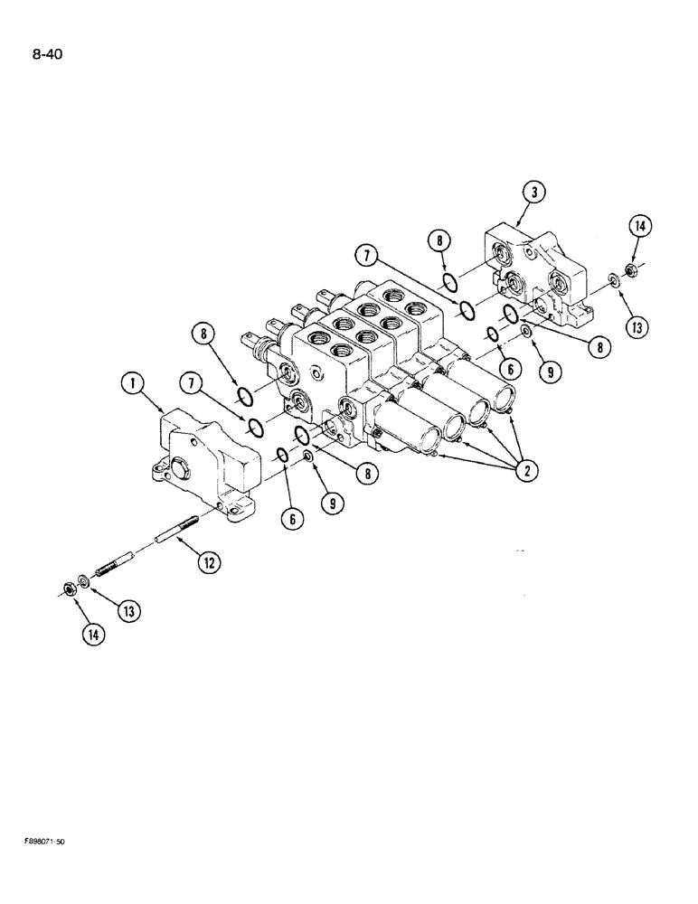 Схема запчастей Case IH 9270 - (8-40) - HYDRAULIC REMOTE VALVE ASSEMBLY (08) - HYDRAULICS