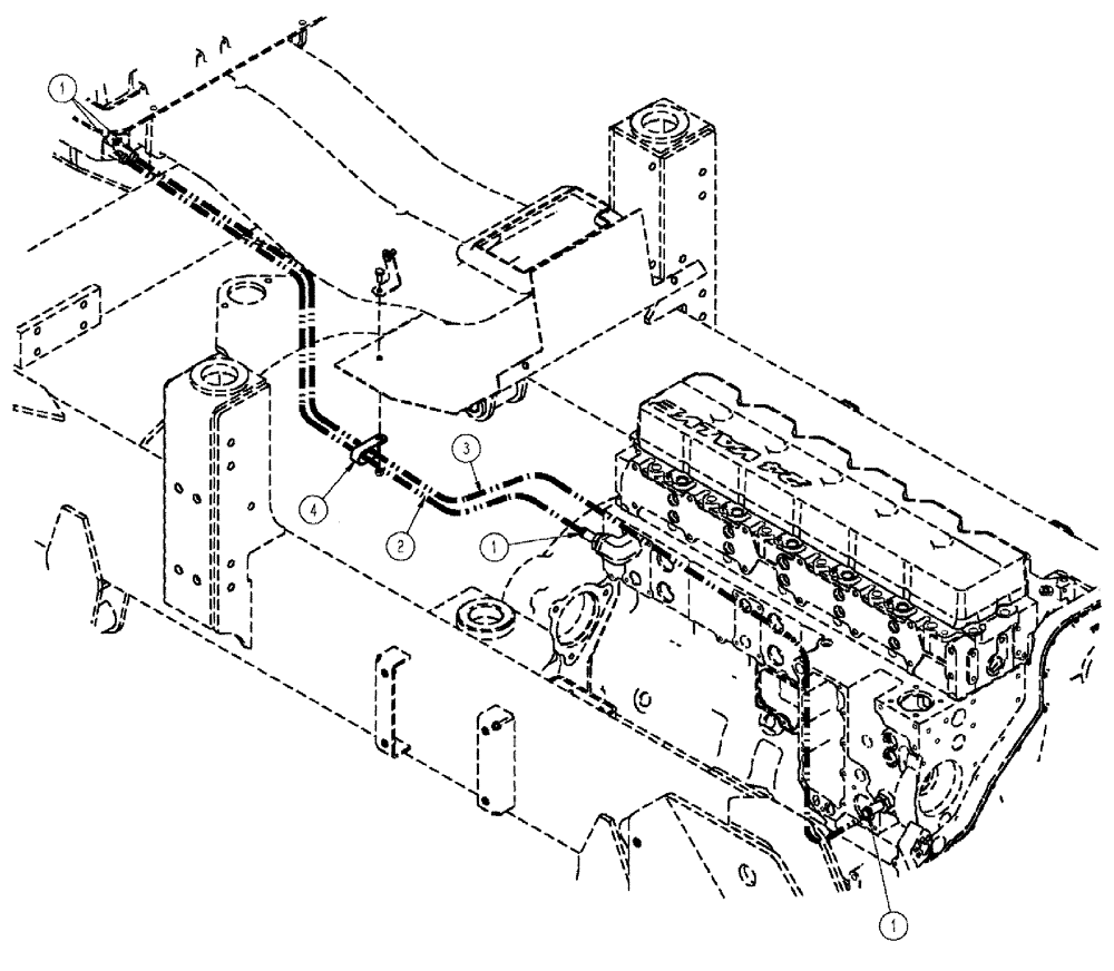 Схема запчастей Case IH TITAN 4520 - (02-027) - HOSE GROUP, HEATER (01) - ENGINE