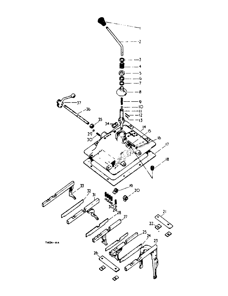 Схема запчастей Case IH 444 - (4-19) - GEAR SHIFTER MECHANISM AND TRANSMISSION, CASE COVER - FRONT (06) - POWER TRAIN