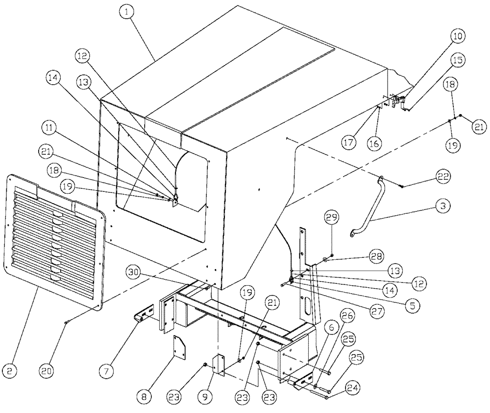 Схема запчастей Case IH 4300 - (04-014) - HOOD GROUP Frame & Suspension