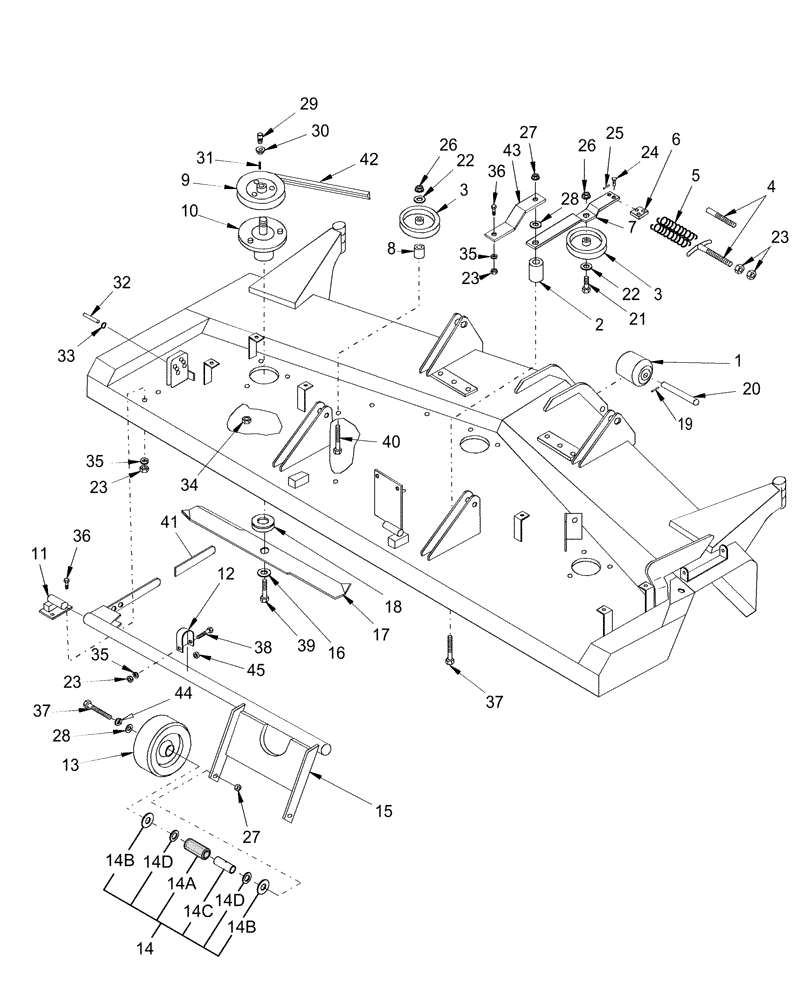 Схема запчастей Case IH 716542046 - (007) - PULLEYS & BLADES - MWX60S,MW60S (CLASS 2), MWX72S,MW72S,MWX72R,MW72R 