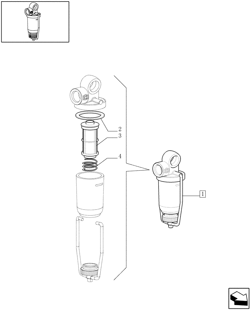 Схема запчастей Case IH PUMA 210 - (1.14.6/ A) - FUEL FILTER - BREAKDOWN - D6809 (02) - ENGINE EQUIPMENT