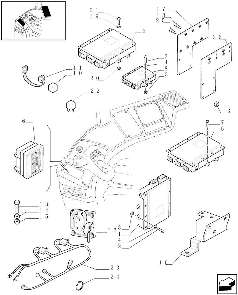 Схема запчастей Case IH PUMA 165 - (1.97.2[01A]) - ELECTRONIC CONTROL UNIT - TRANSMISSION CONTROL MODULE - D6084 (10) - OPERATORS PLATFORM/CAB