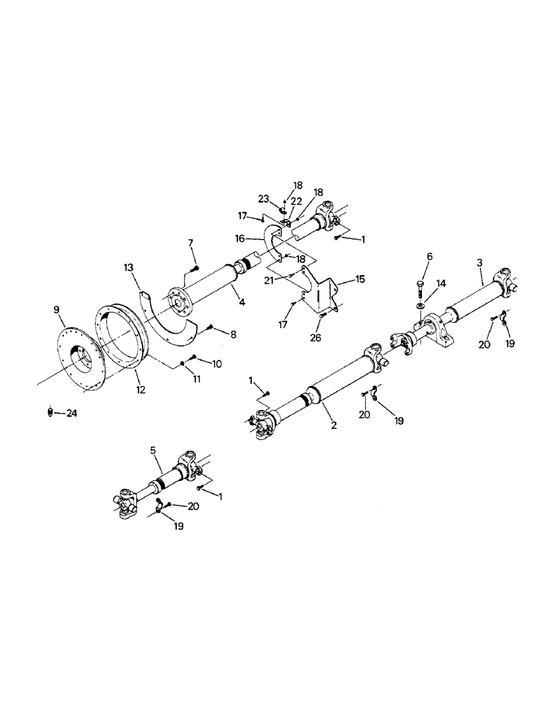 Схема запчастей Case IH 9110 - (04-86) - DRIVESHAFTS AND MOUNTING (04) - Drive Train