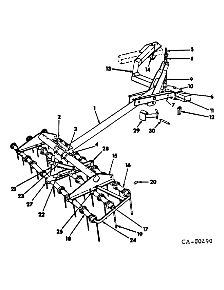 Схема запчастей Case IH 700 - (AK-13) - MULCHER, CENTER BAR AND END GUARD ATTACHMENT, FOR FOUR, FIVE AND SIX FURROW PLOWS 