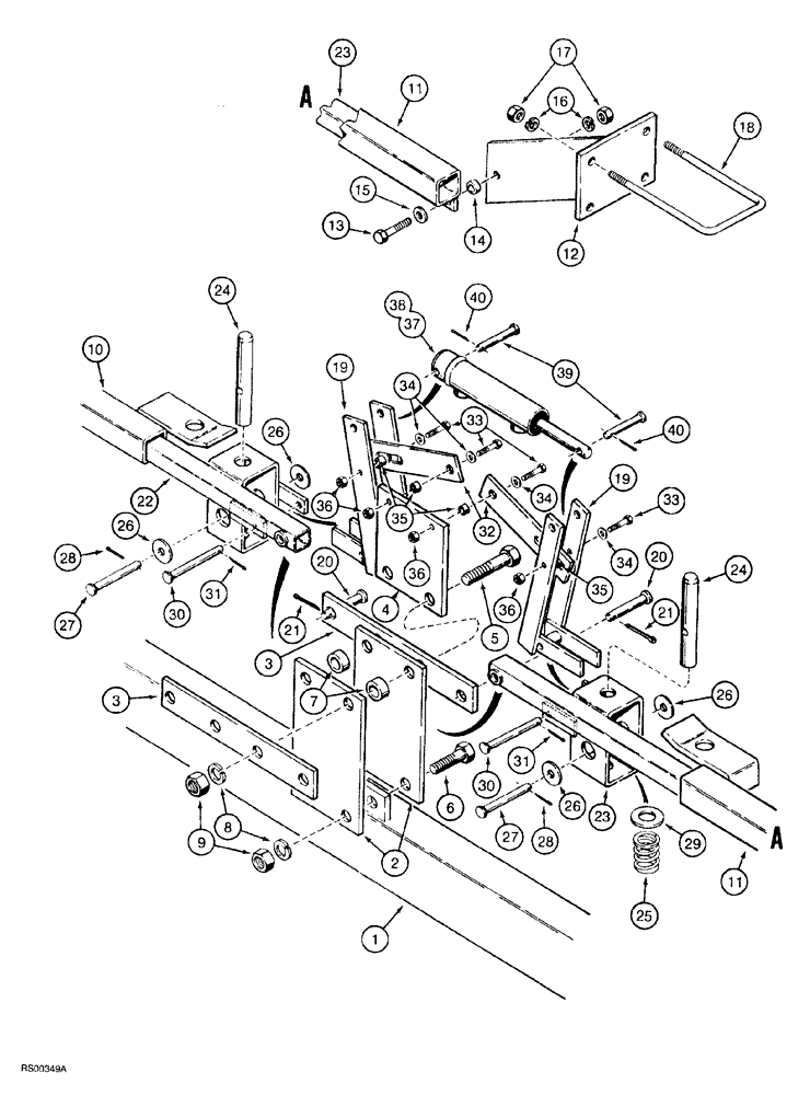 Схема запчастей Case IH 5700 - (9-126) - AUTOMATIC WING TRANSPORT LOCK, LEVEL LIFT MODELS, VERTICAL & DOUBLE FOLD,35 THROUGH 53 FOOT WIDE (18) - MISCELLANEOUS