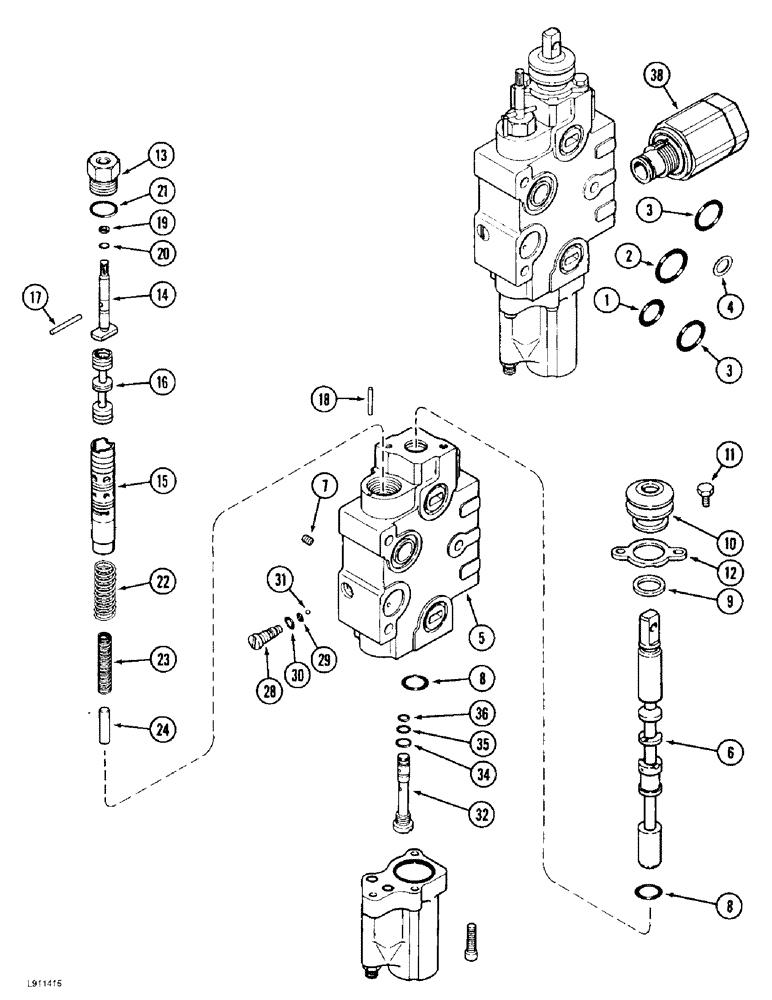 Схема запчастей Case IH 9370 - (8-070) - PRIORITY REMOTE HYDRAULIC VALVE KIT, WITH LOAD CHECK (08) - HYDRAULICS