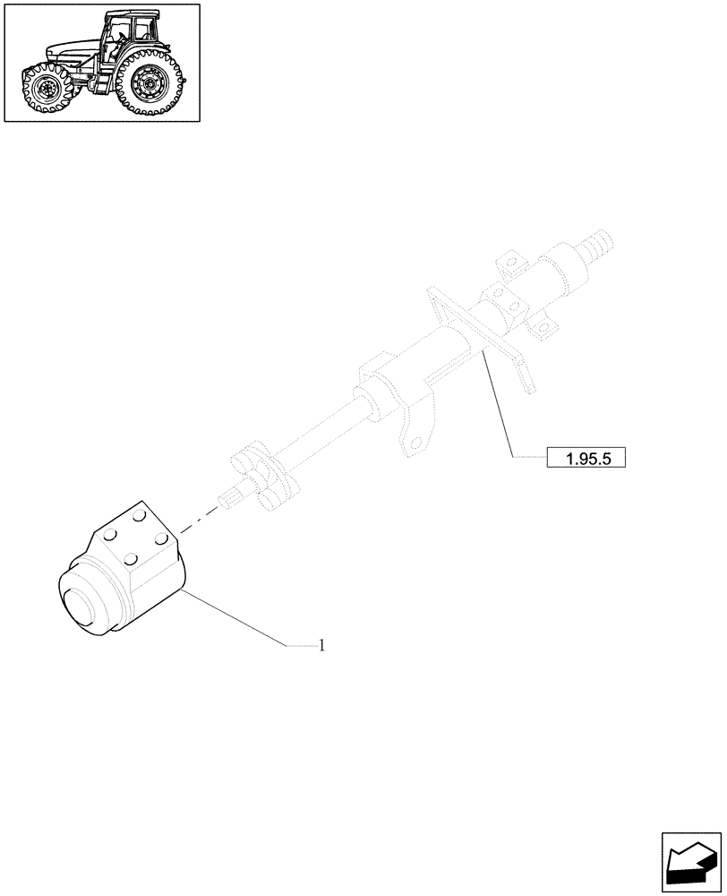 Схема запчастей Case IH JX1070U - (1.95.5/03) - (VAR.327/1) ELECTROHYD. FRONT DIFFENTIAL LOCK, BRAKES AND MUDGUARDS - POWER STEERING - C4938 (10) - OPERATORS PLATFORM/CAB