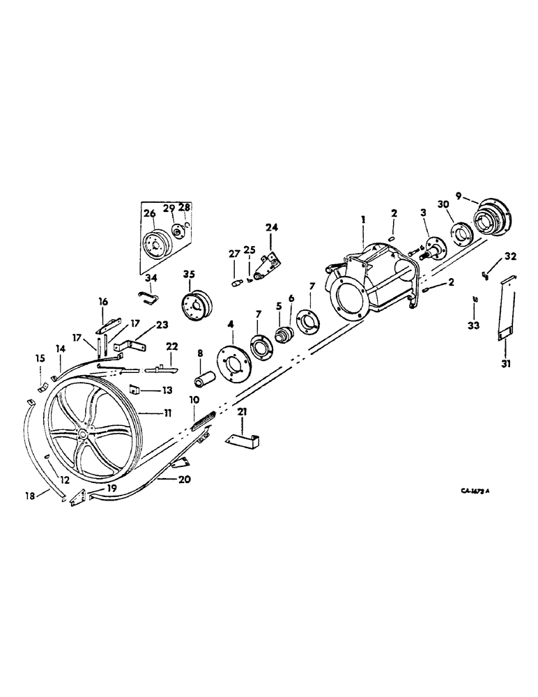 Схема запчастей Case IH 615 - (07-16) - DRIVE TRAIN, SEPARATOR AND PROPULSION JACKSHAFT DRIVE, HYDROSTATIC DRIVE, S/N 12000 & BELOW Drive Train