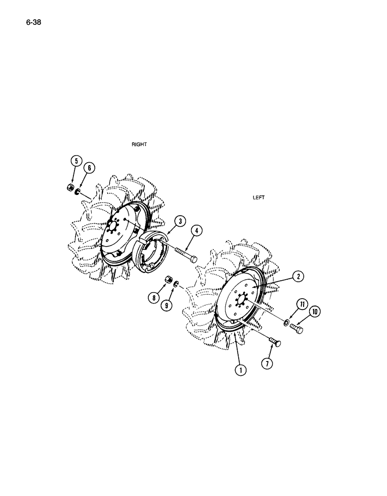 Схема запчастей Case IH 265 - (6-38) - REAR WHEELS, 2 PIECE RIM AND DISC, 28 INCH DIAMETER (06) - POWER TRAIN