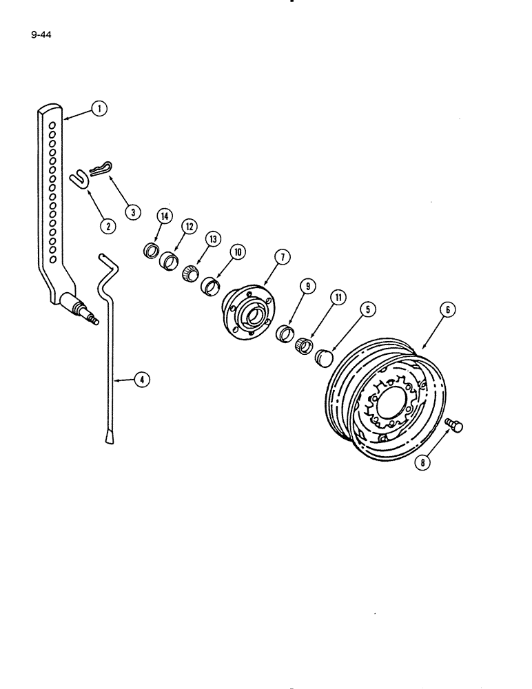 Схема запчастей Case IH 720 - (9-44) - GAUGE WHEEL (09) - CHASSIS/ATTACHMENTS