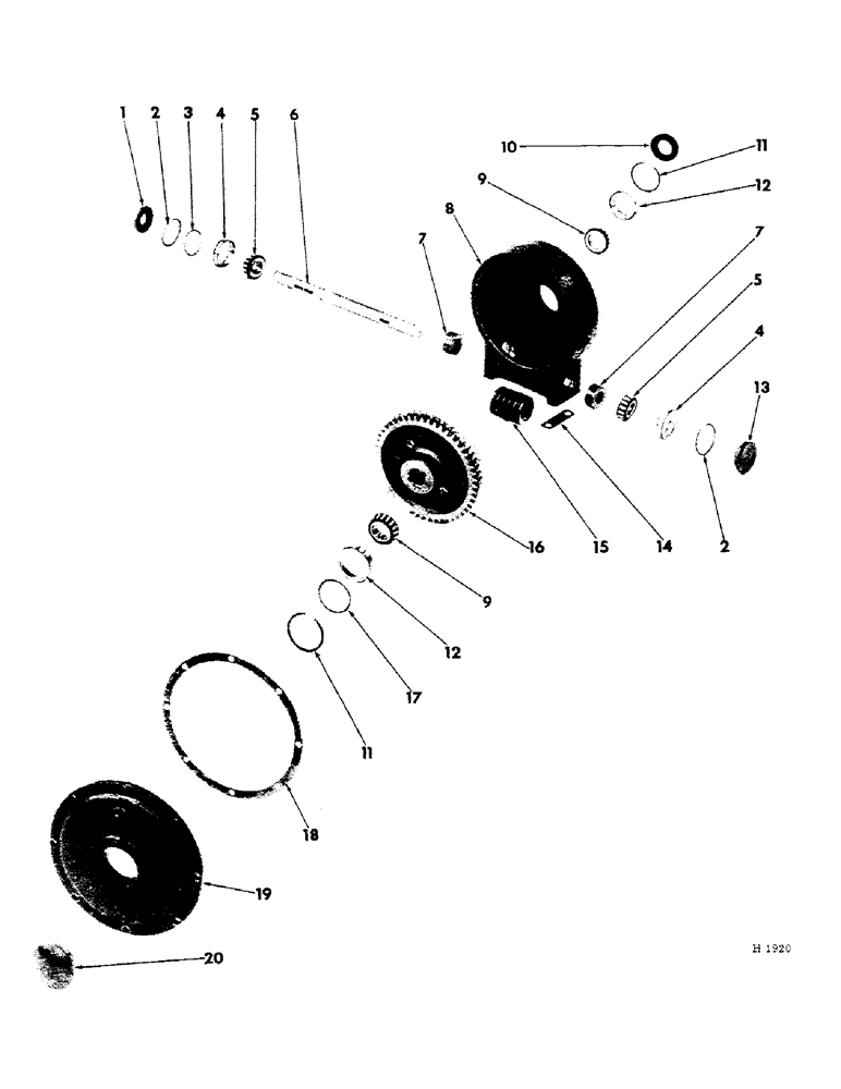 Схема запчастей Case IH 320 - (M-18) - WORM GEAR REDUCED GEAR CASE 