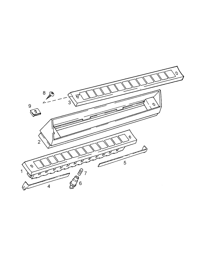 Схема запчастей Case IH C55 - (04-02[01]) - LIGHT BATTEN (04) - ELECTRICAL SYSTEMS