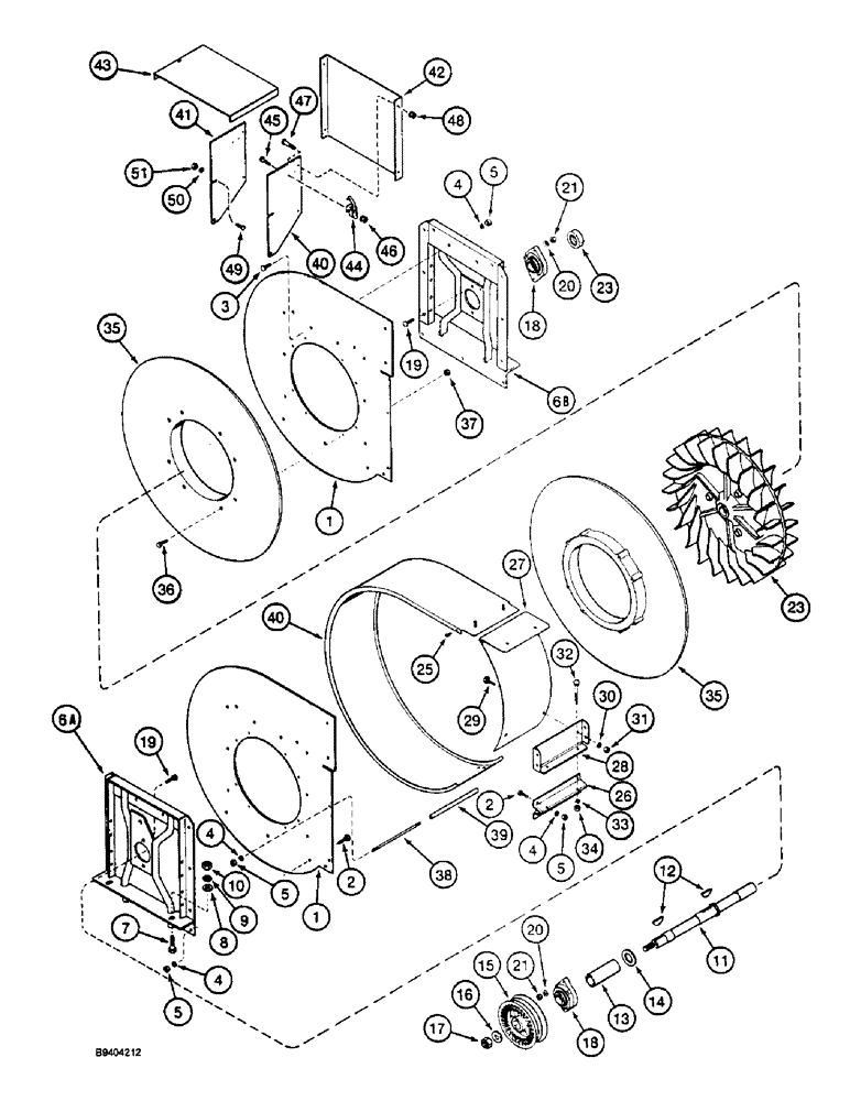 Схема запчастей Case IH 2055 - (9C-11A) - FRONT FAN (15) - HANDLING SYSTEM