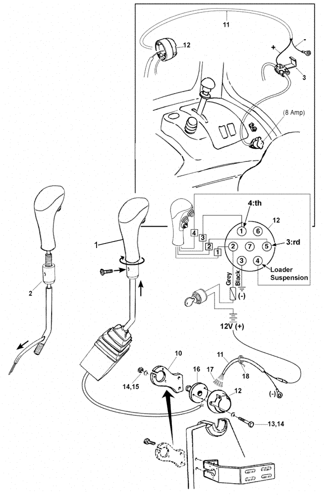 Схема запчастей Case IH LX720 - (55.035.AG[01]) - VAR - 717565006 - JOYSTICK CONTROL KIT (55) - ELECTRICAL SYSTEMS