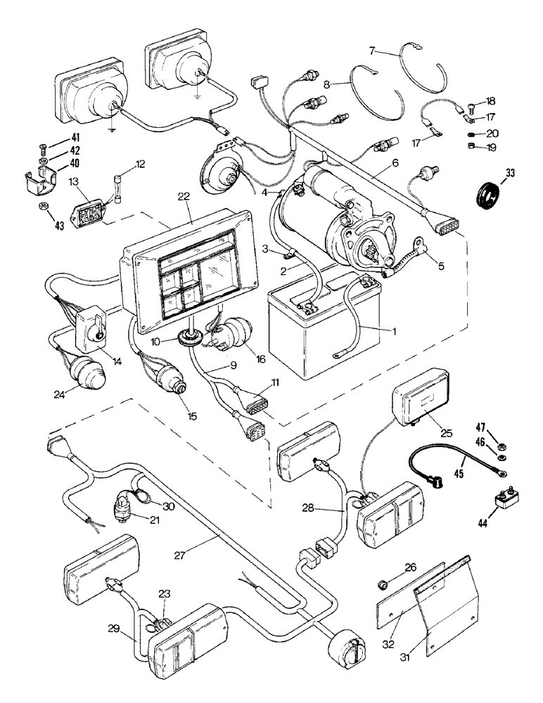 Схема запчастей Case IH 1690 - (S09-1) - ELECTRIC WIRING, HIGH PLATFORM, CAB MODEL (06) - ELECTRICAL SYSTEMS