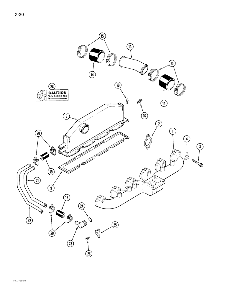 Схема запчастей Case IH 1822 - (2-30) - MANIFOLDS 6TA-830 ENGINE (01) - ENGINE