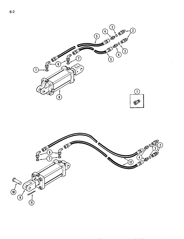 Схема запчастей Case IH 6500 - (8-2) - HYDRAULIC CIRCUIT, DISK GANG AND WHEEL DEPTH CONTROL (08) - HYDRAULICS