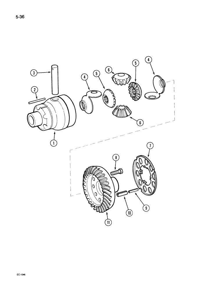 Схема запчастей Case IH 395 - (5-036) - MECHANICAL FRONT DRIVE "ZF", DIFFERENTIAL, MFD AXLE (05) - STEERING