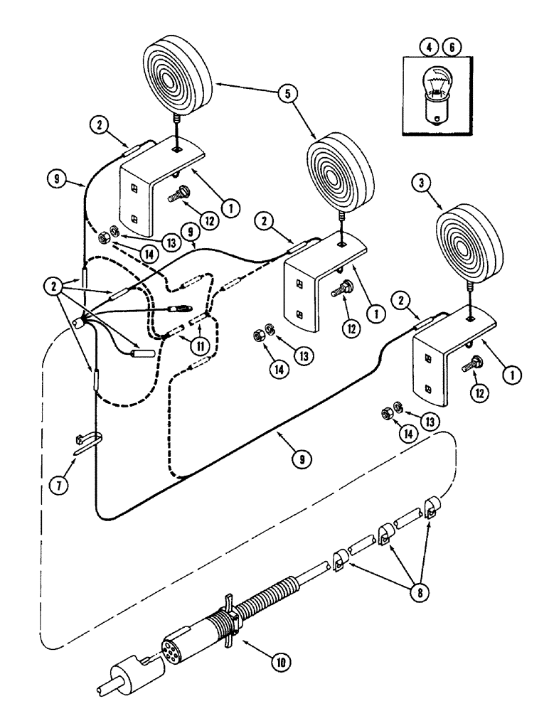 Схема запчастей Case IH 3440 - (06) - LAMPS AND LIGHTING HARNESS 