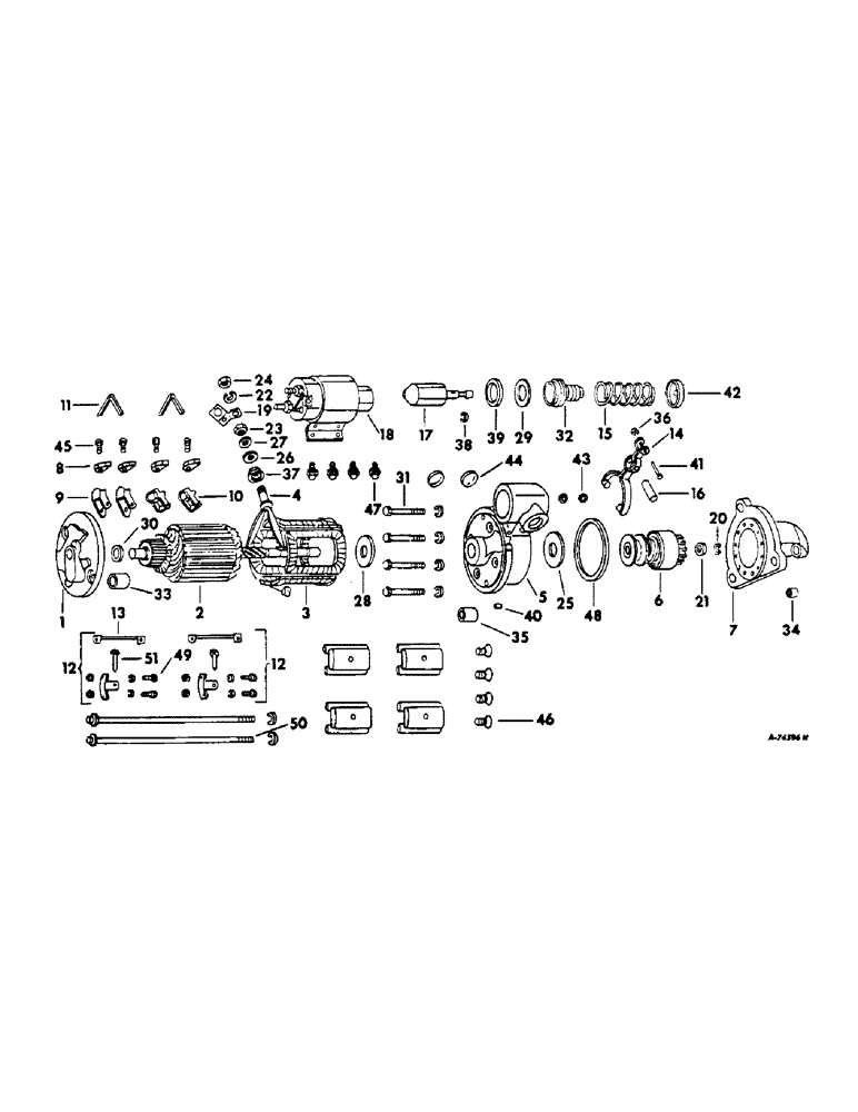 Схема запчастей Case IH 2400 - (08-08) - ELECTRICAL, CRANKING MOTOR, DIESEL ENGINE TRACTORS (06) - ELECTRICAL