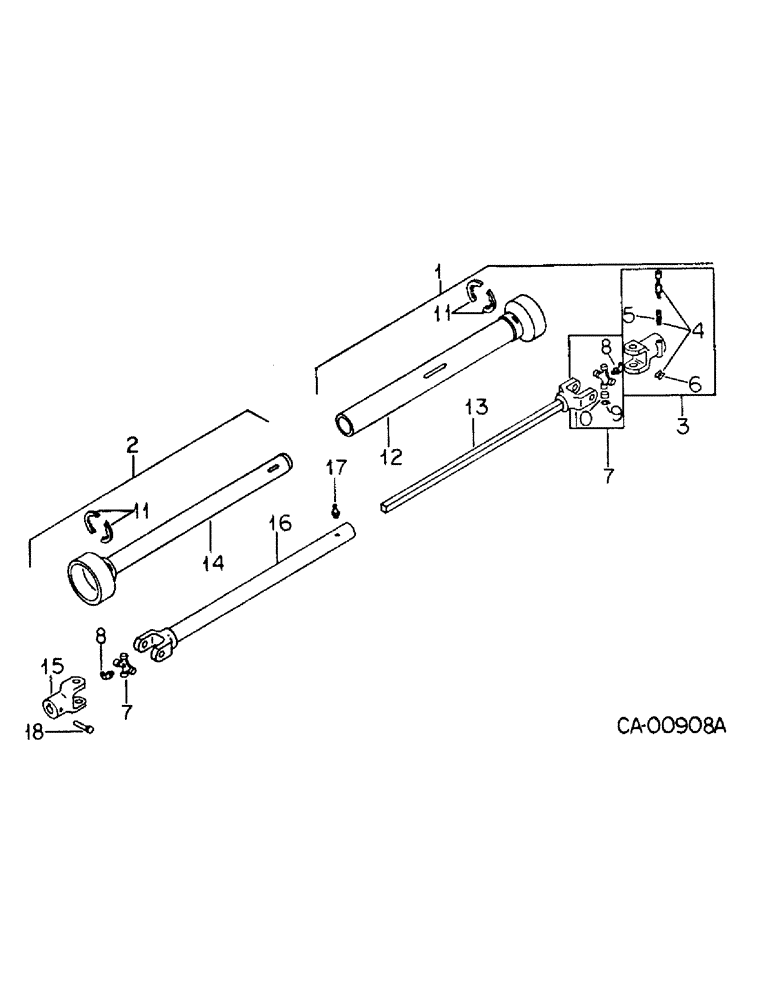 Схема запчастей Case IH 1150 - (C-26) - UNIVERSAL JOINTS, HEAVY DUTY ROCKWELL STANDARD, IDENTIFIED BY RS 