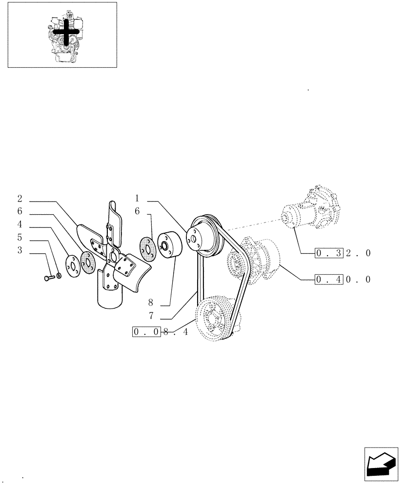 Схема запчастей Case IH JX1060C - (0.34.7) - FAN (01) - ENGINE