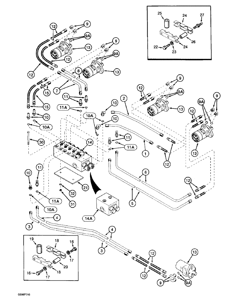 Схема запчастей Case IH 1800 - (8-46) - HEADER DRIVE SYSTEM (07) - HYDRAULICS