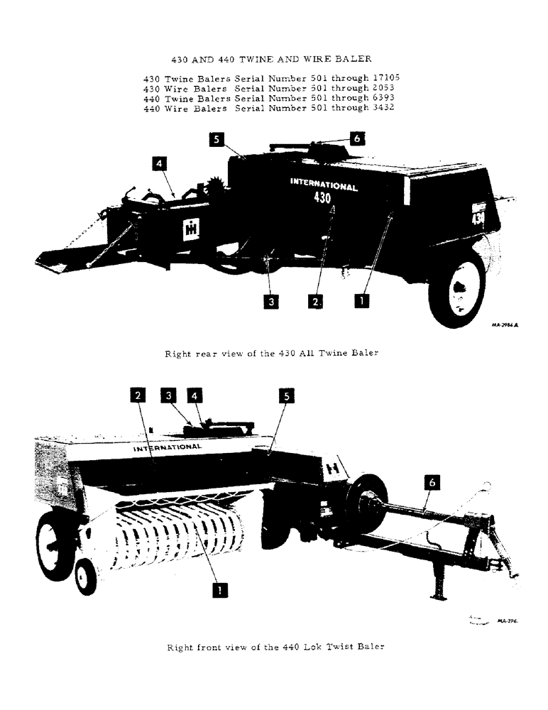 Схема запчастей Case IH 430 - (E-01) - 430 AND 440 TWINE AND WIRE BALER 
