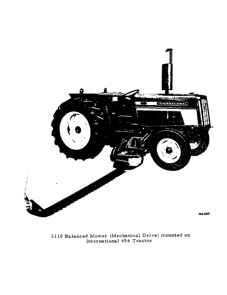 Схема запчастей Case IH 3110 - (N-01) - 3110 BALANCED MOWER (MECHANICAL DRIVE) MOUNTED ON INTERNATIONAL 454 TRACTOR 