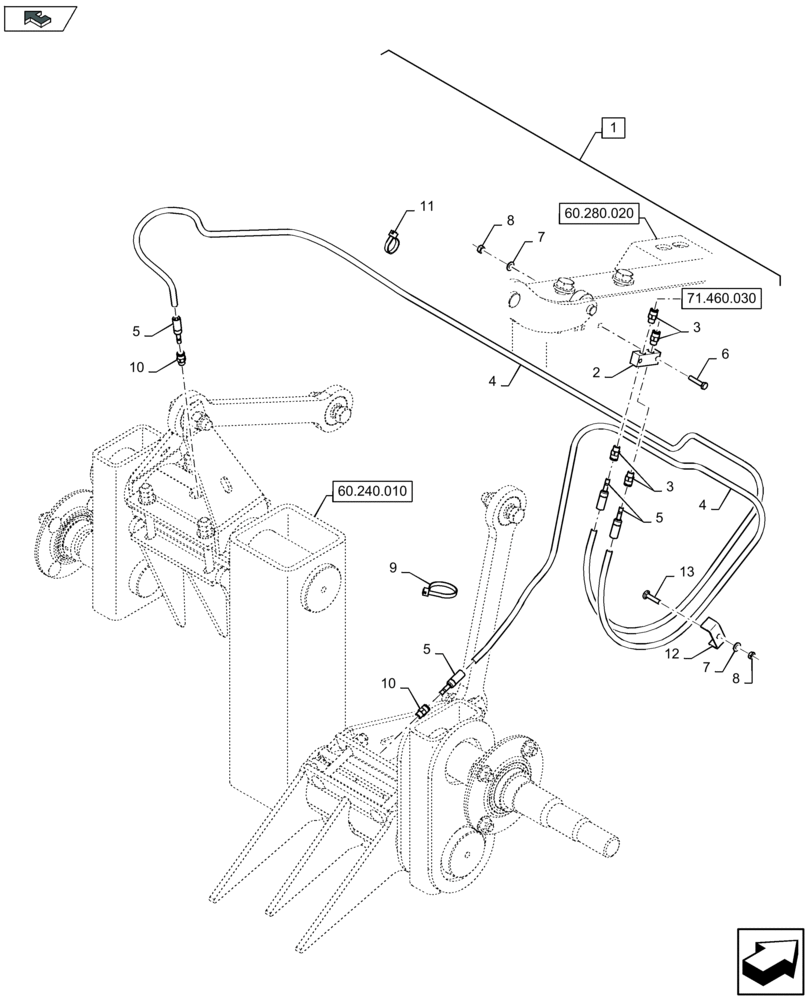 Схема запчастей Case IH LB334S - (71.460.070) - CENTRAL GREASING, PACKER (71) - LUBRICATION SYSTEM