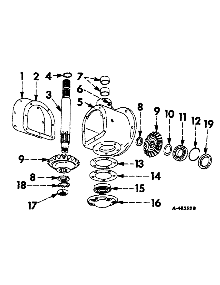 Схема запчастей Case IH 46 - (19) - PACKER DRIVE GEAR BOX 