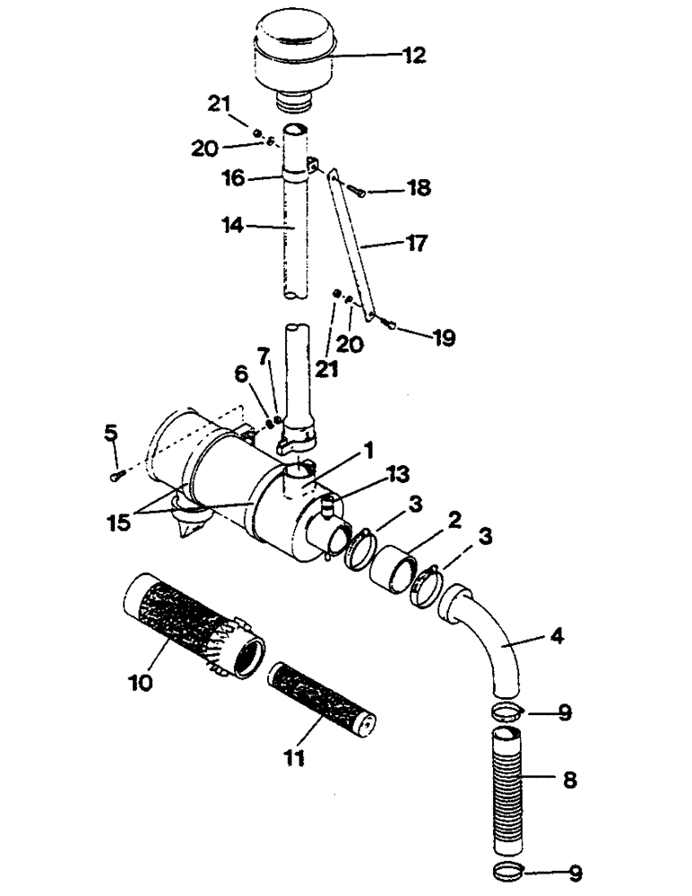 Схема запчастей Case IH AS1002 - (48) - AIR CLEANER ASSEMBLY GROUP (10) - ENGINE